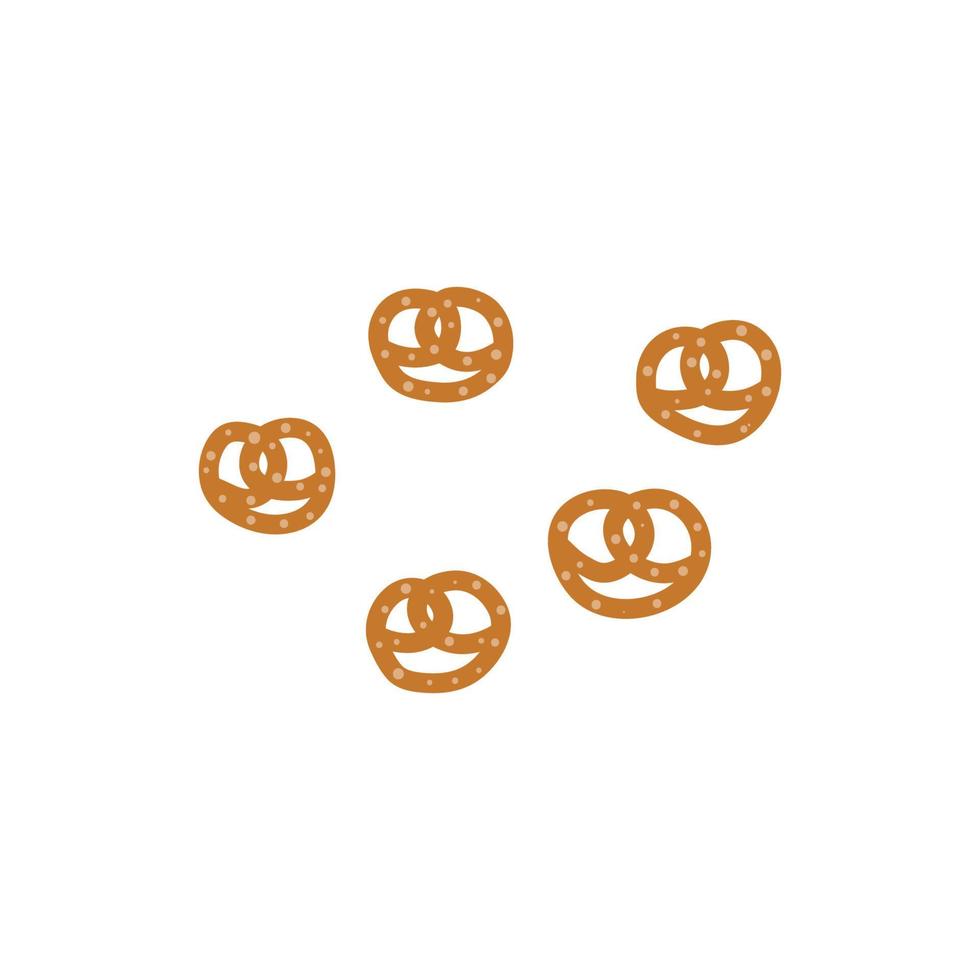 Doodle small pretzels. vector