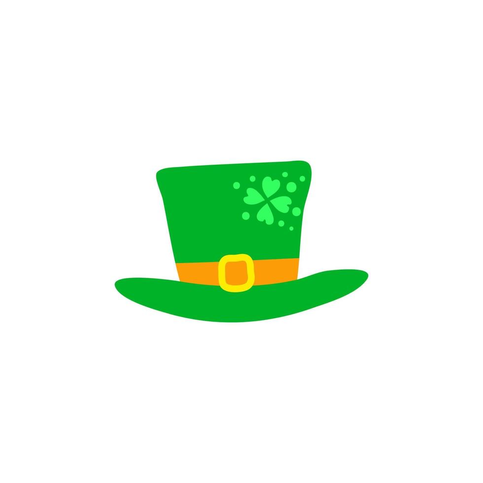 Doodle Saint Patrick s hat icon. vector