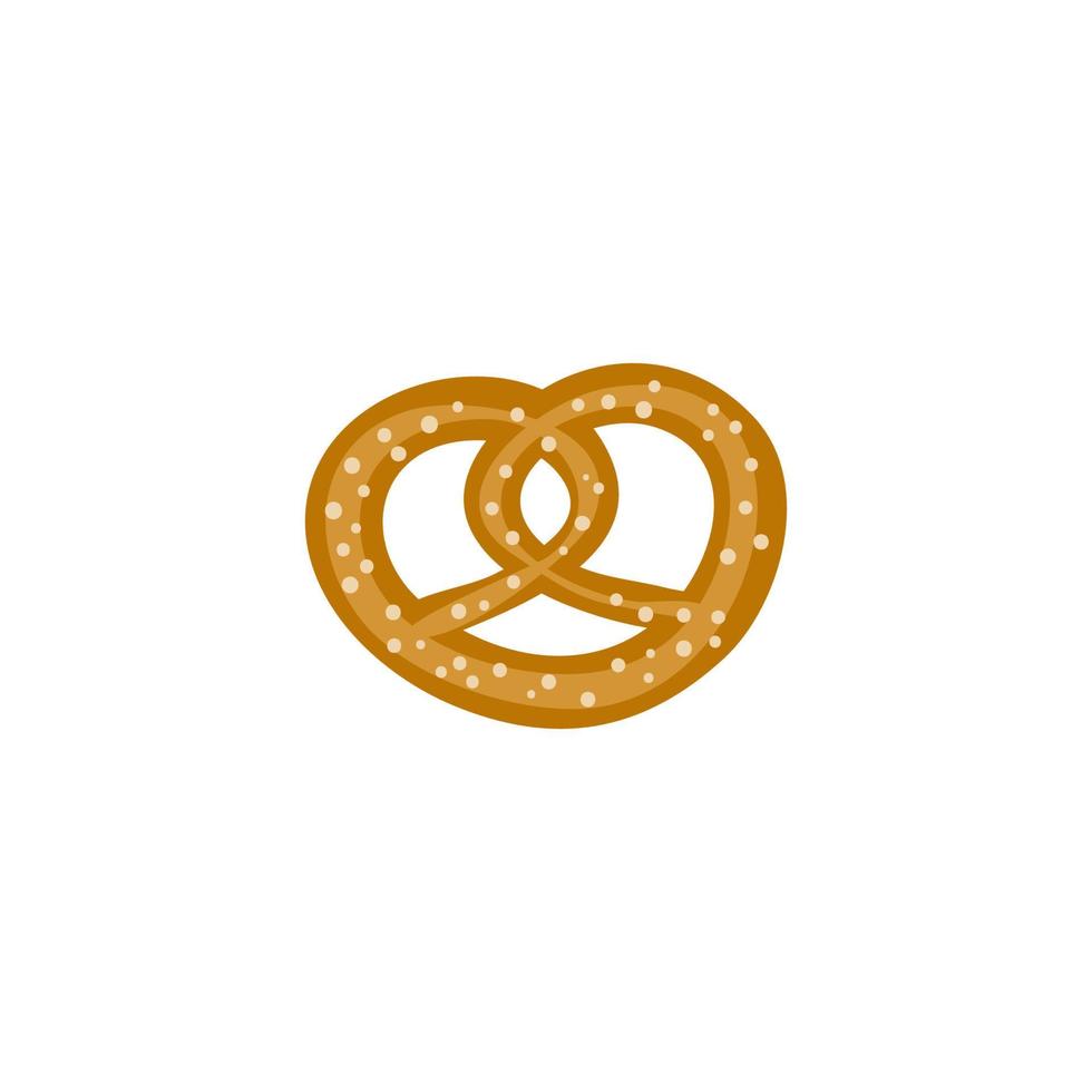 Doodle bavarian pretzel. vector