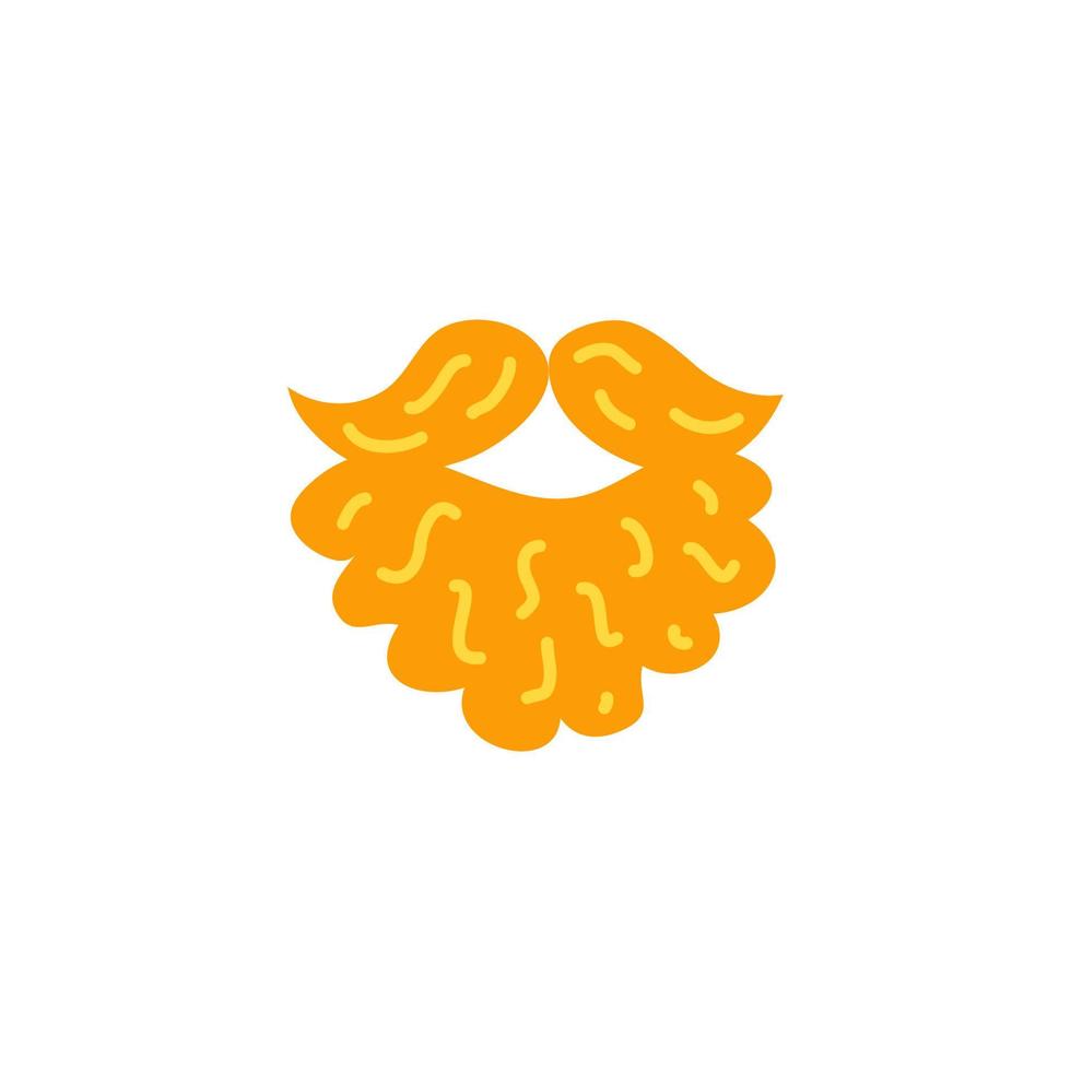 Doodle ginger beard icon. vector