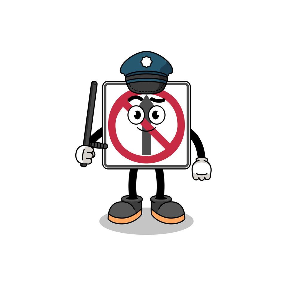 dibujos animados ilustración de No a través de movimiento la carretera firmar policía vector