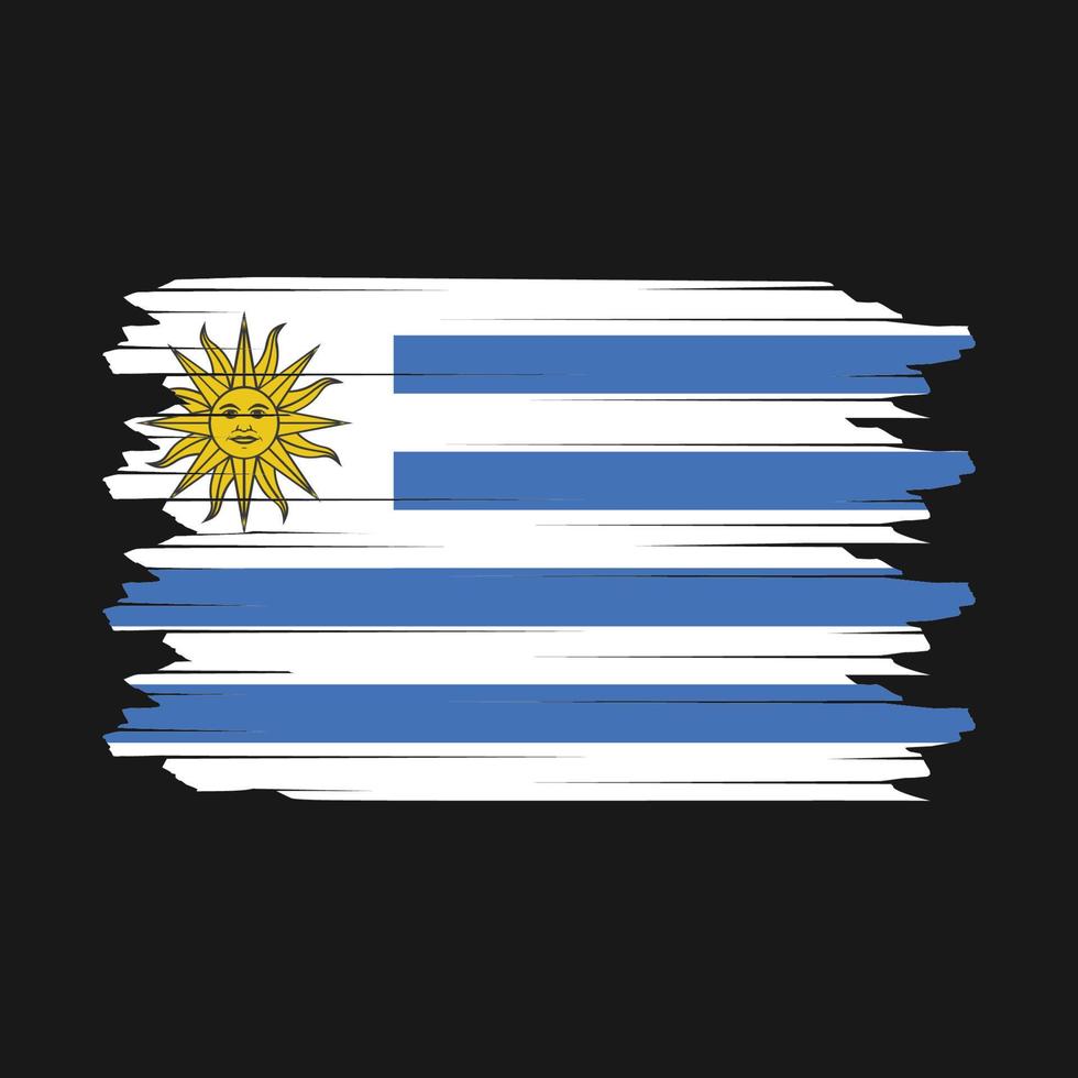 vector de pincel de bandera de uruguay