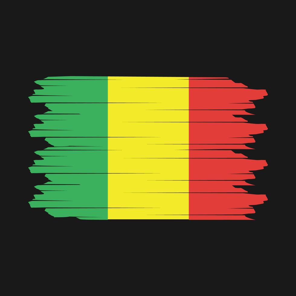 vector de pincel de bandera de mali