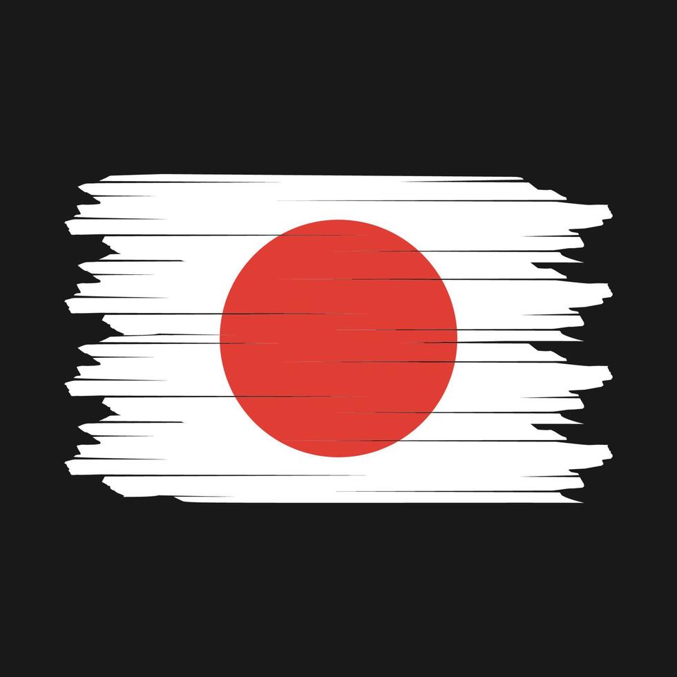 vector de pincel de bandera de japón