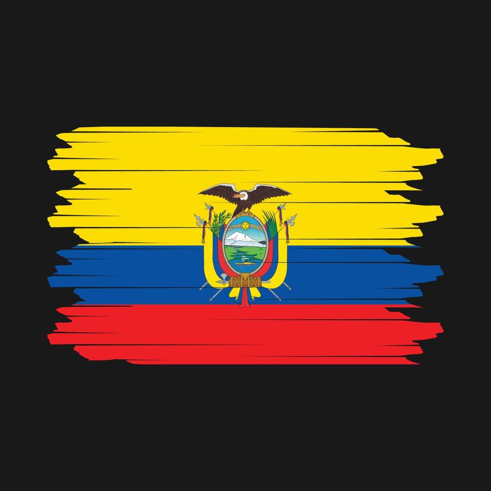 vector de pincel de bandera de ecuador