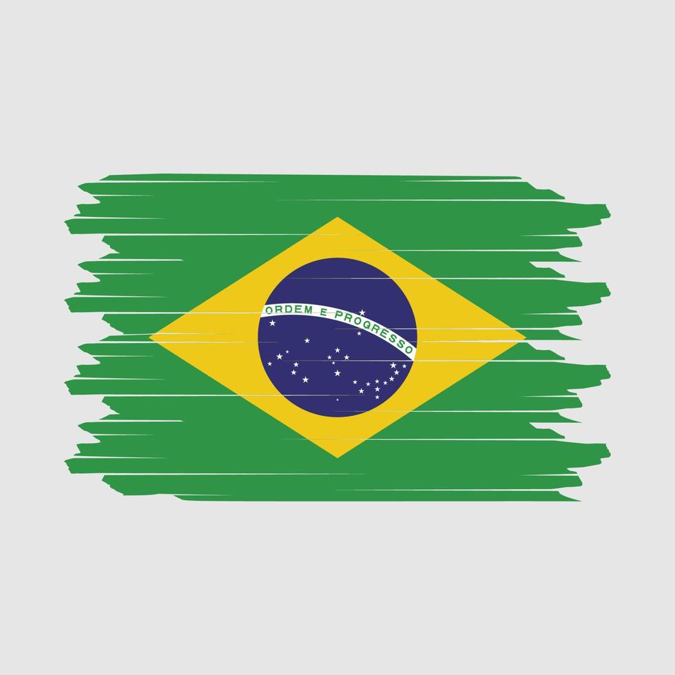 vector de pincel de bandera de brasil