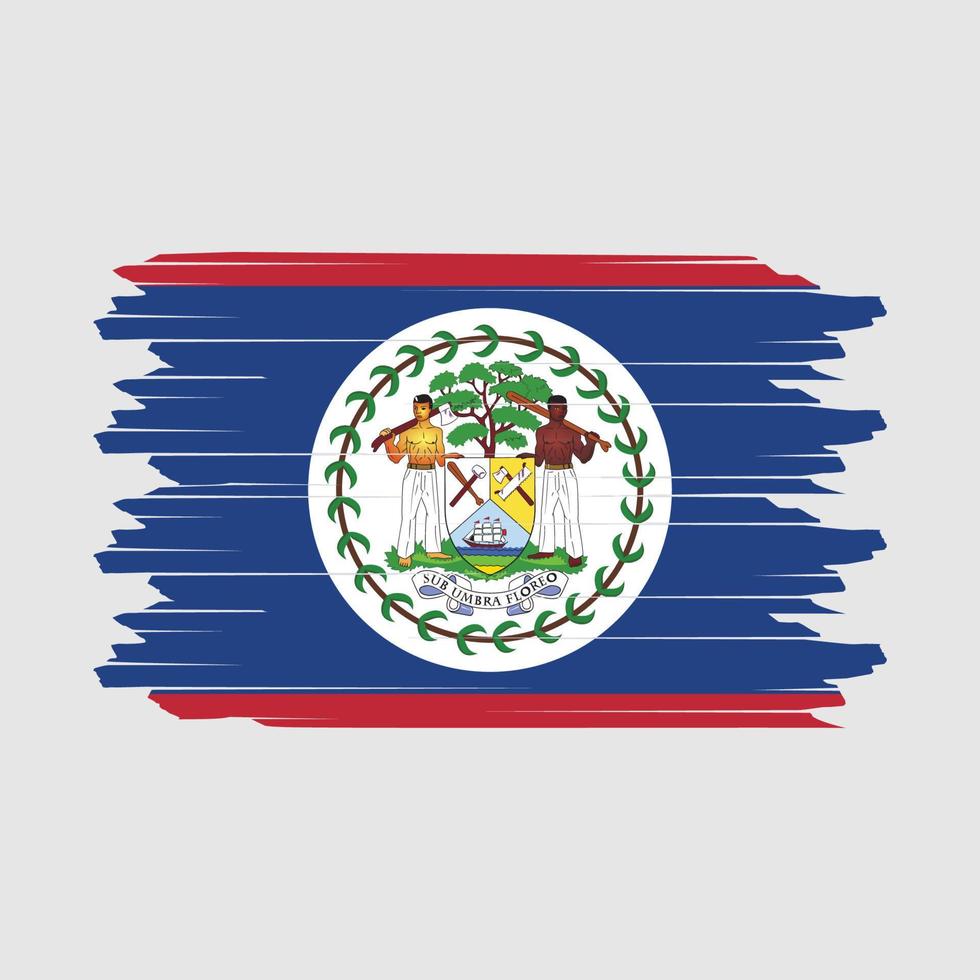 Belize Flag Brush Vector