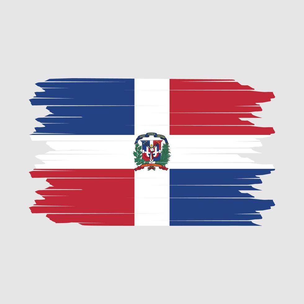 vector de pincel de bandera de república dominicana