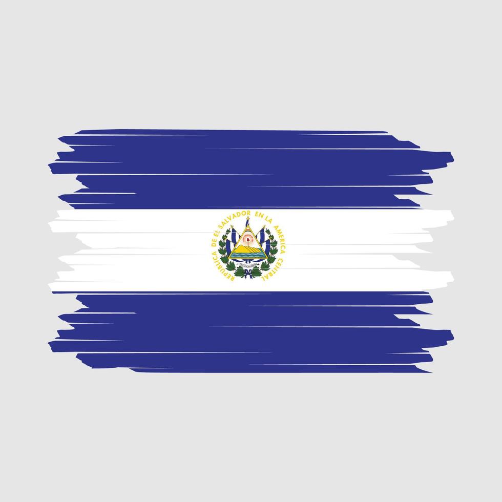 El Salvador Flag Brush Vector