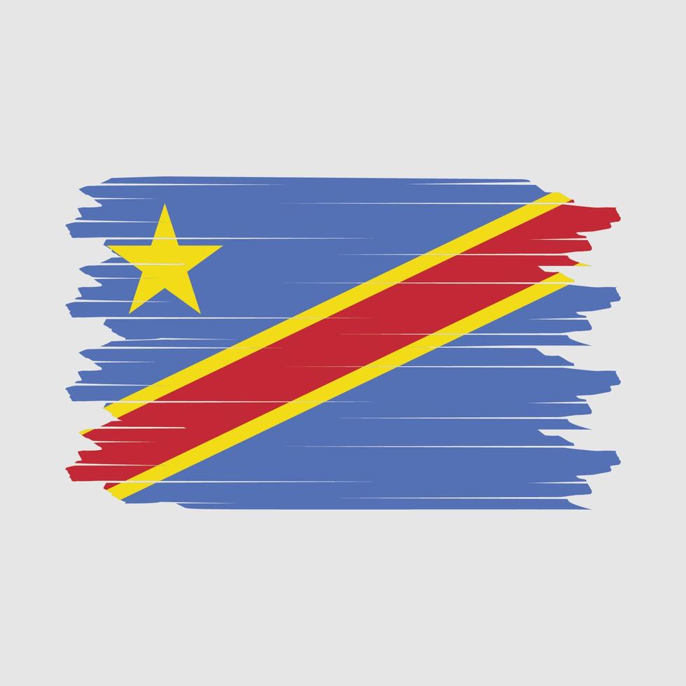 Republic Congo Flag Brush Vector