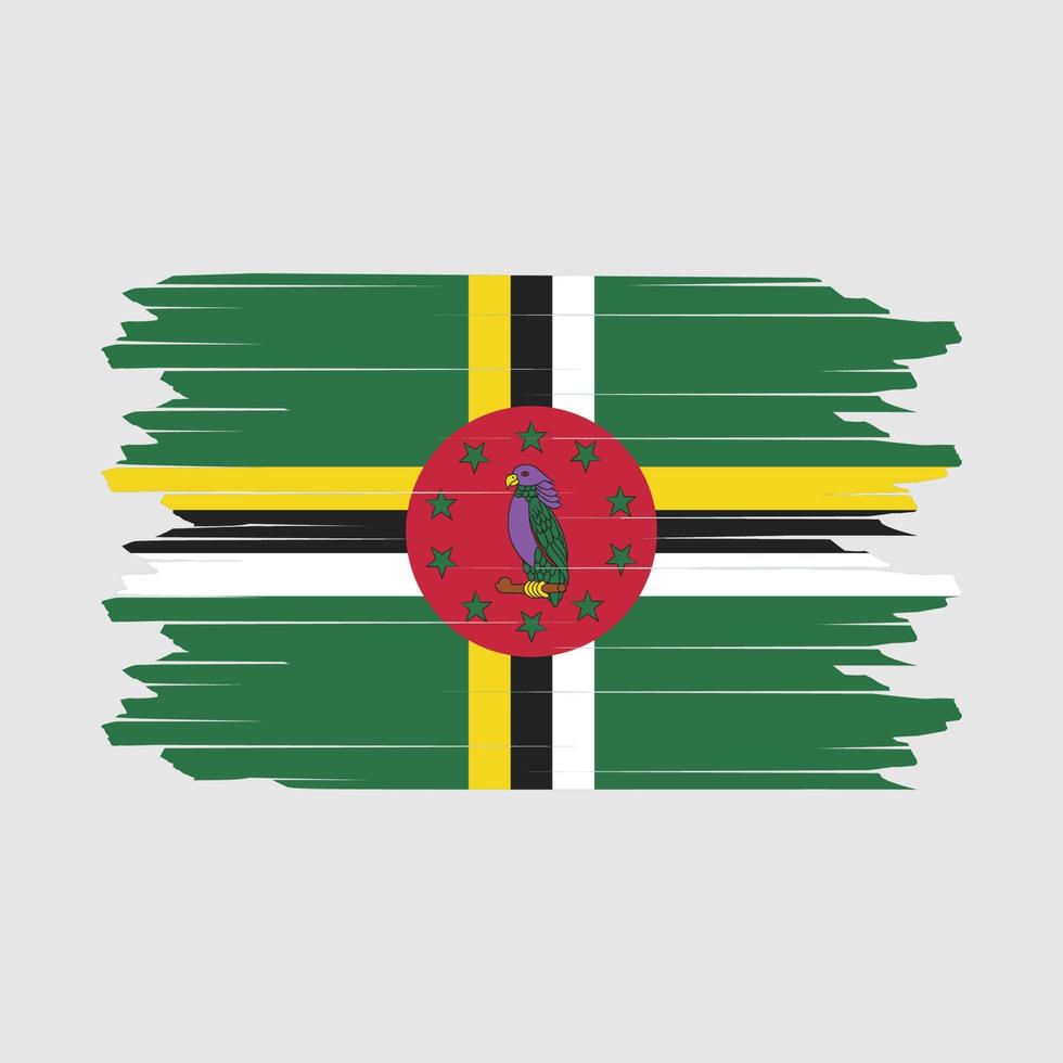Dominica Flag Brush Vector