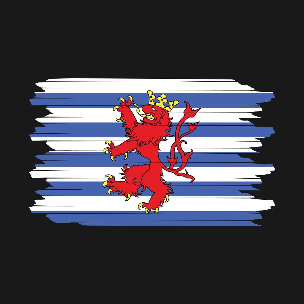 vector de pincel de bandera de luxemburgo