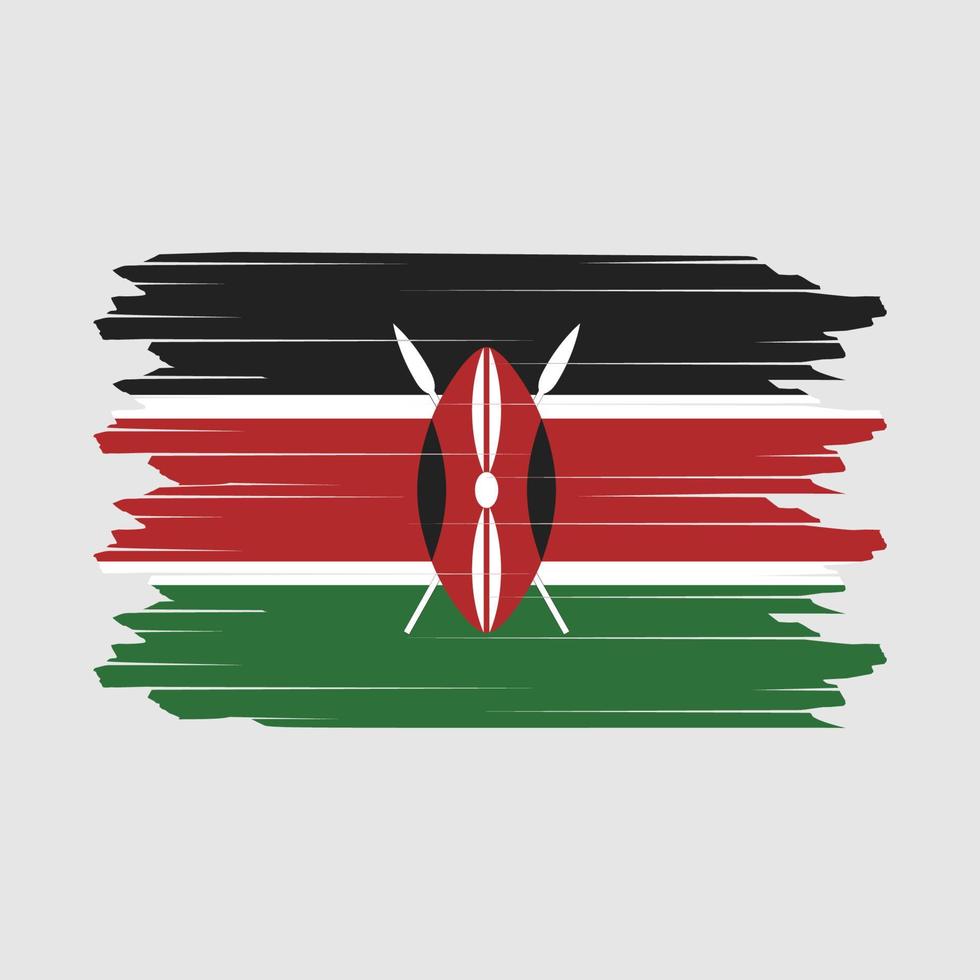 Kenya Flag Brush Vector