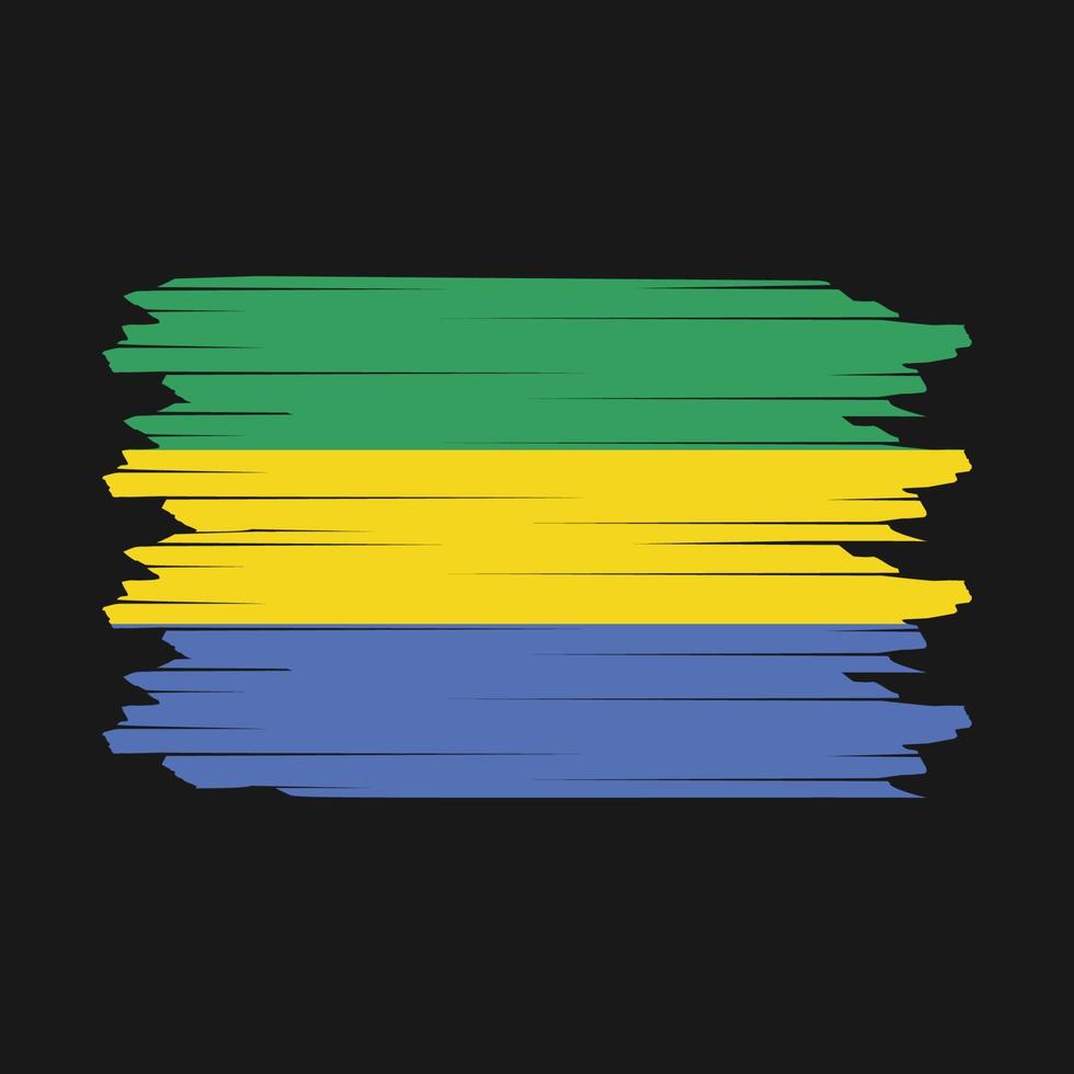 Gabon Flag Brush Vector