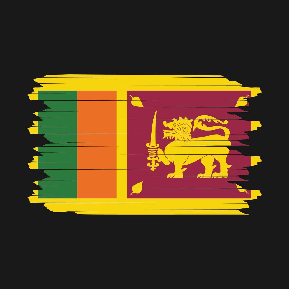 Sri Lanka Flag Brush Vector