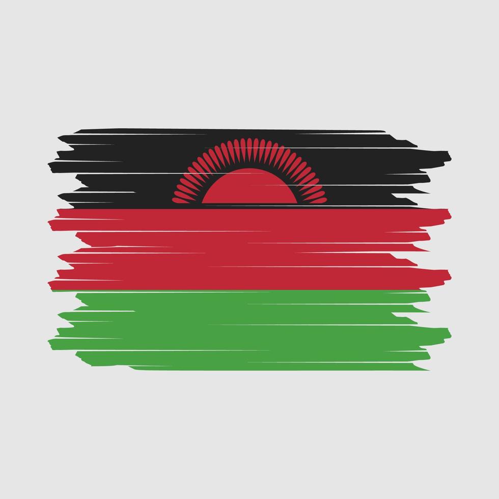 Malawi Flag Brush Vector