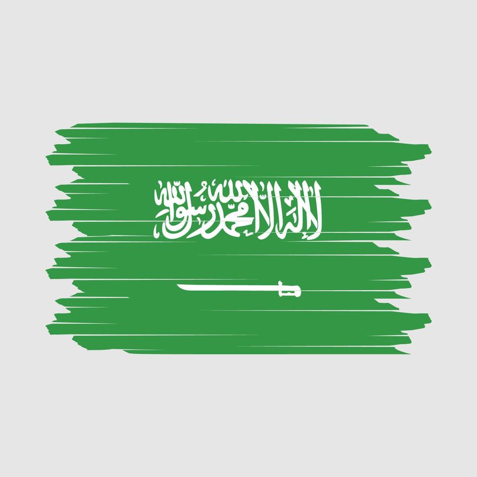 vector de pincel de bandera de arabia saudita