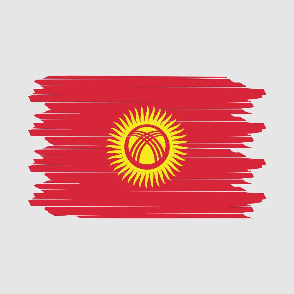 Kyrgyzstan Flag Brush Vector