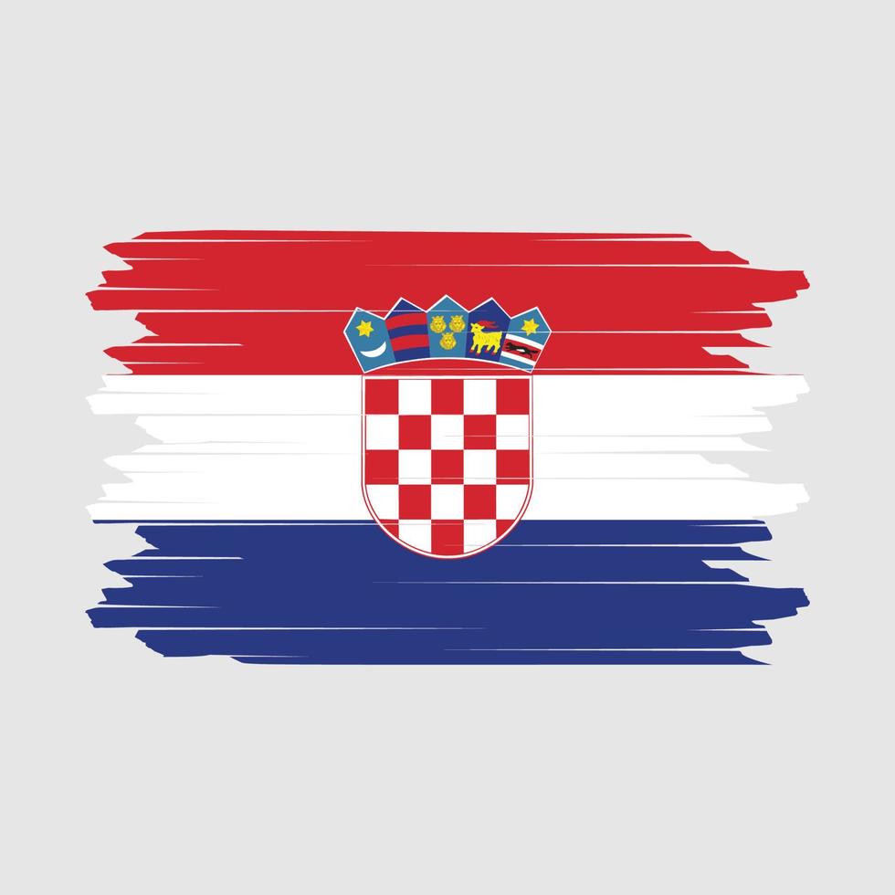 vector de pincel de bandera de croacia