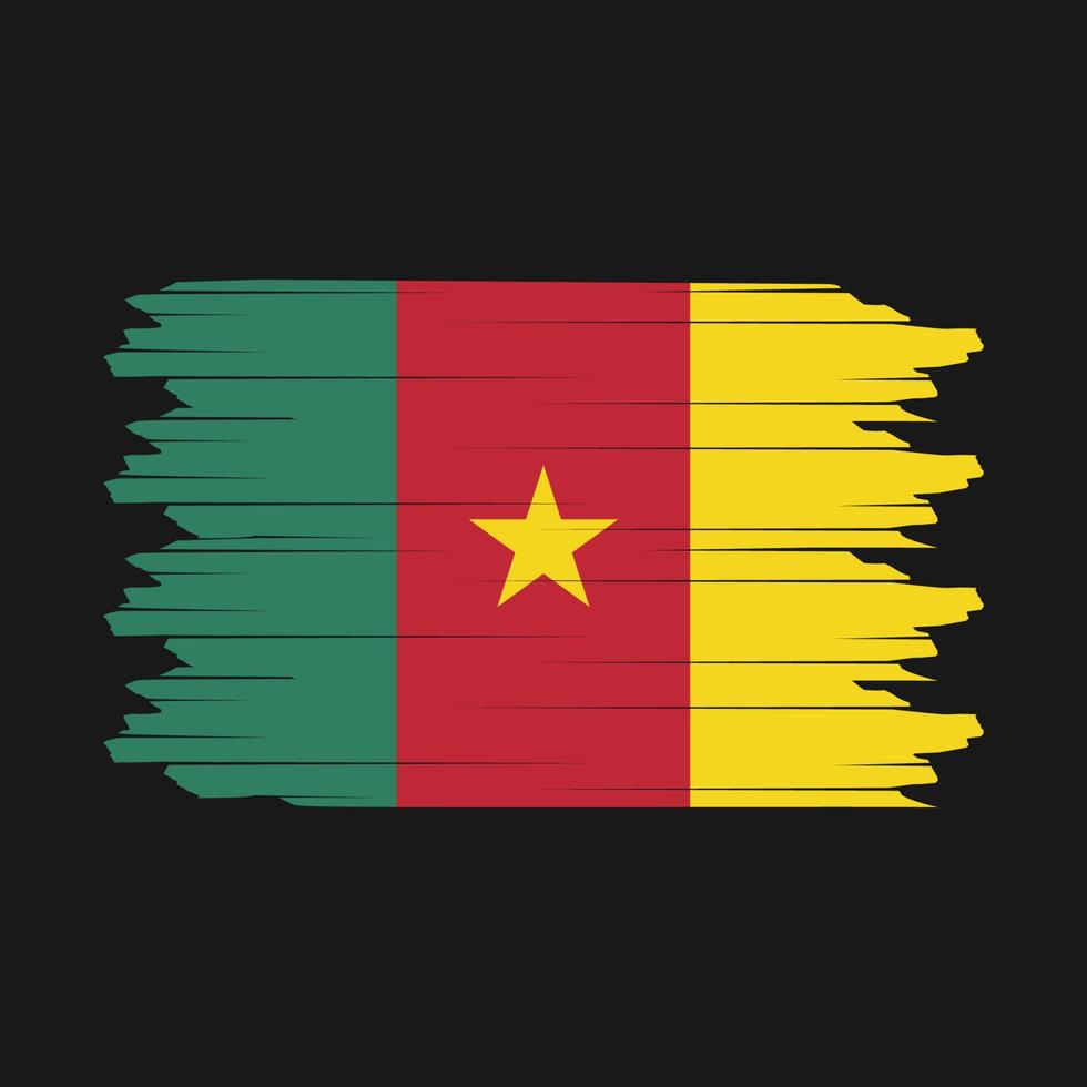 Cameroon Flag Brush Vector