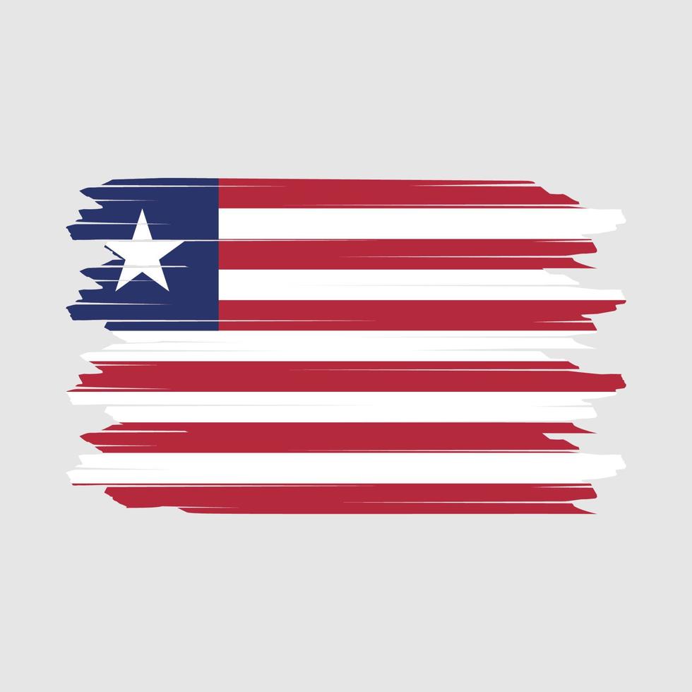 Liberia Flag Brush Vector