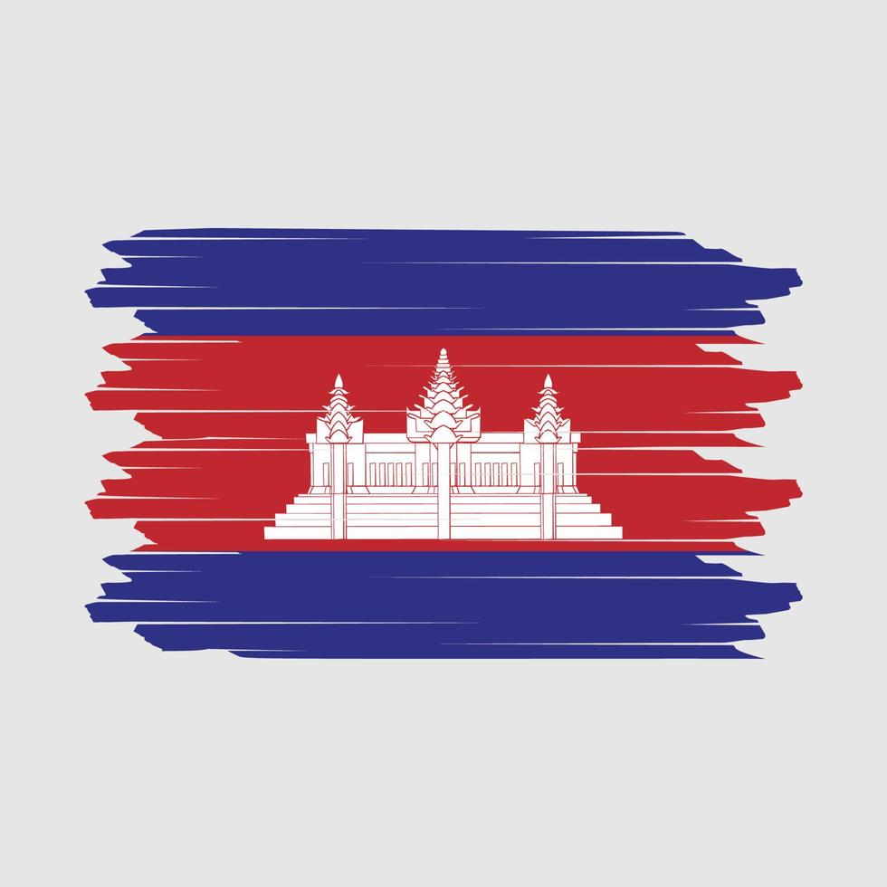 Cambodia Flag Brush Vector