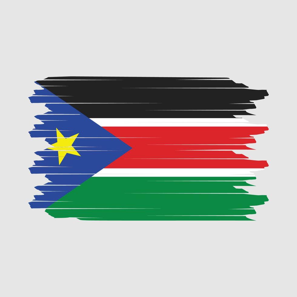 South Sudan Flag Brush Vector