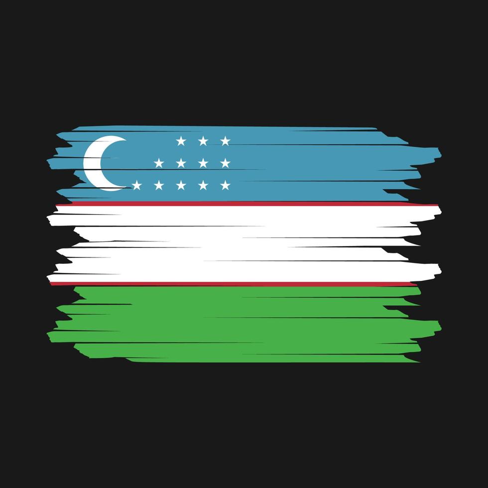 Uzbekistan Flag Brush Vector