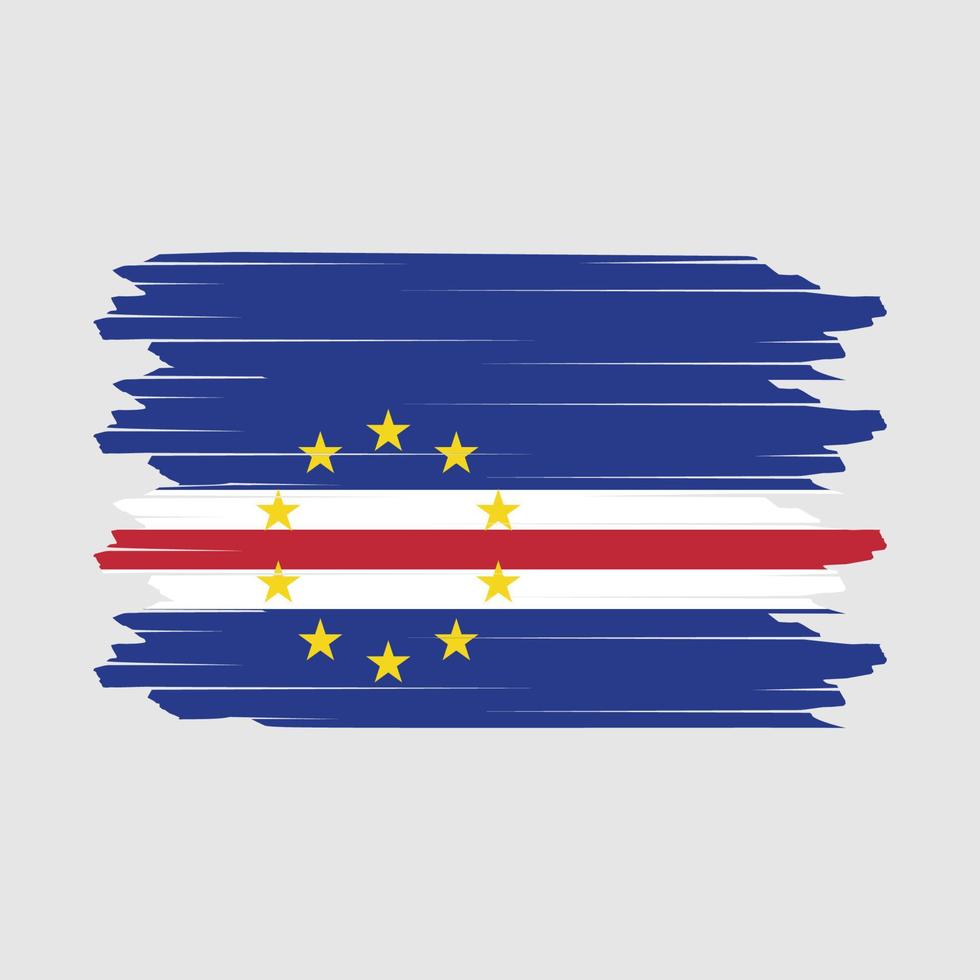 Cape Verde Flag Brush Vector