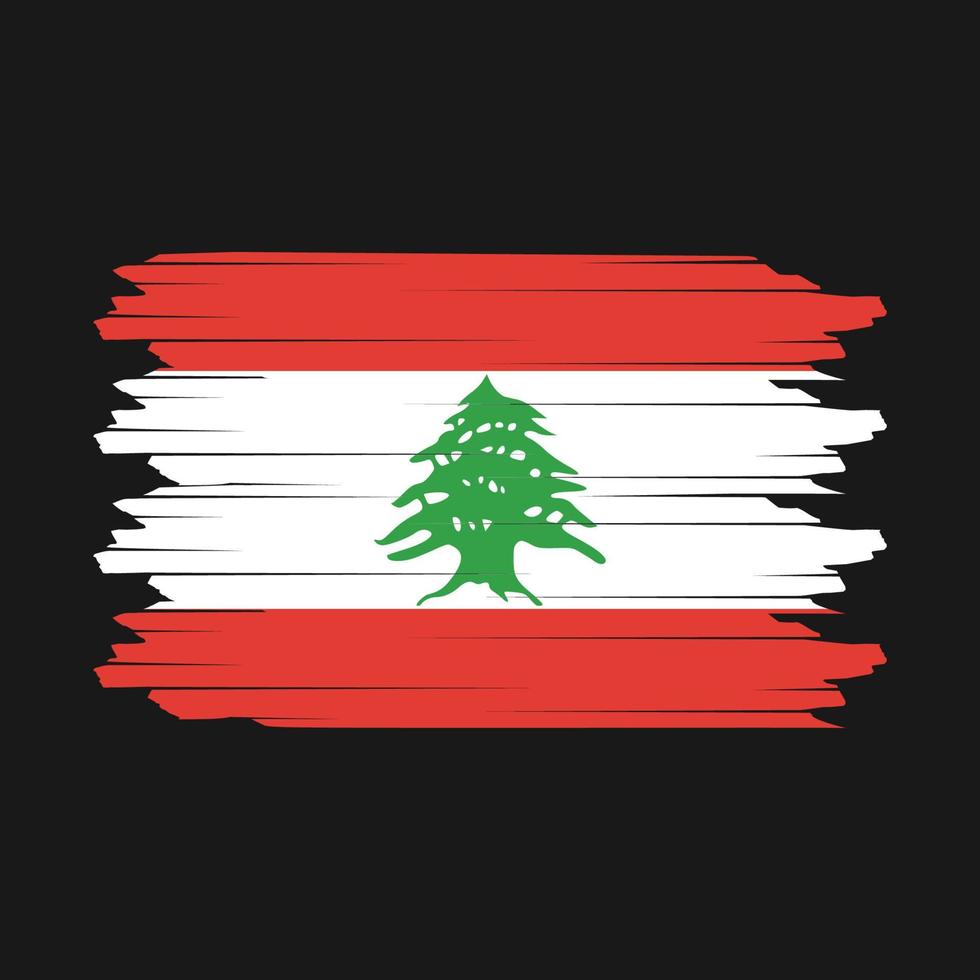 Lebanon Flag Brush Vector