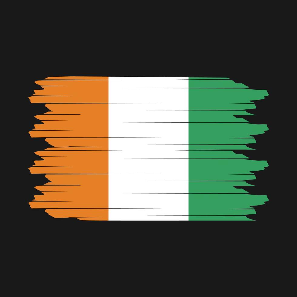 Ivory Coast Flag Brush Vector