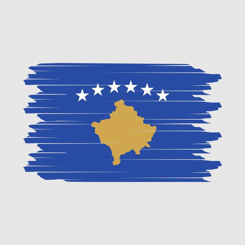 vector de pincel de bandera de kosovo