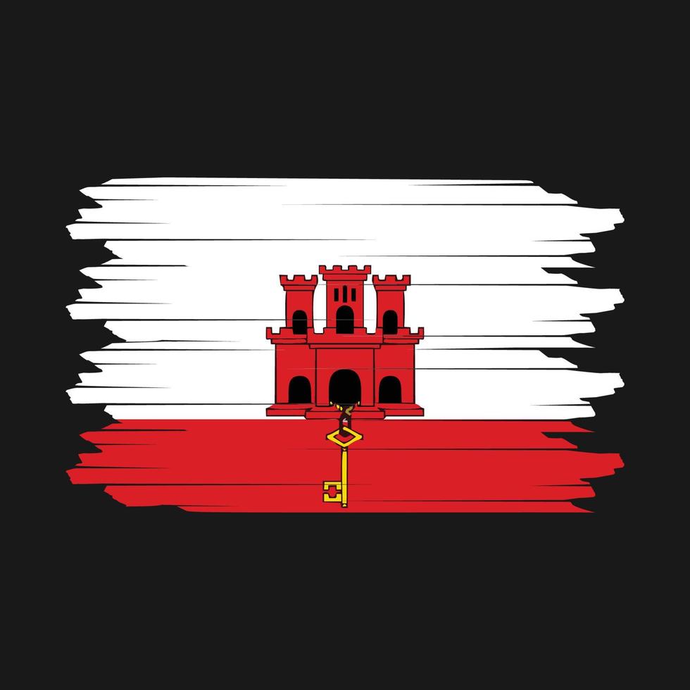 Gibraltar Flag Brush Vector