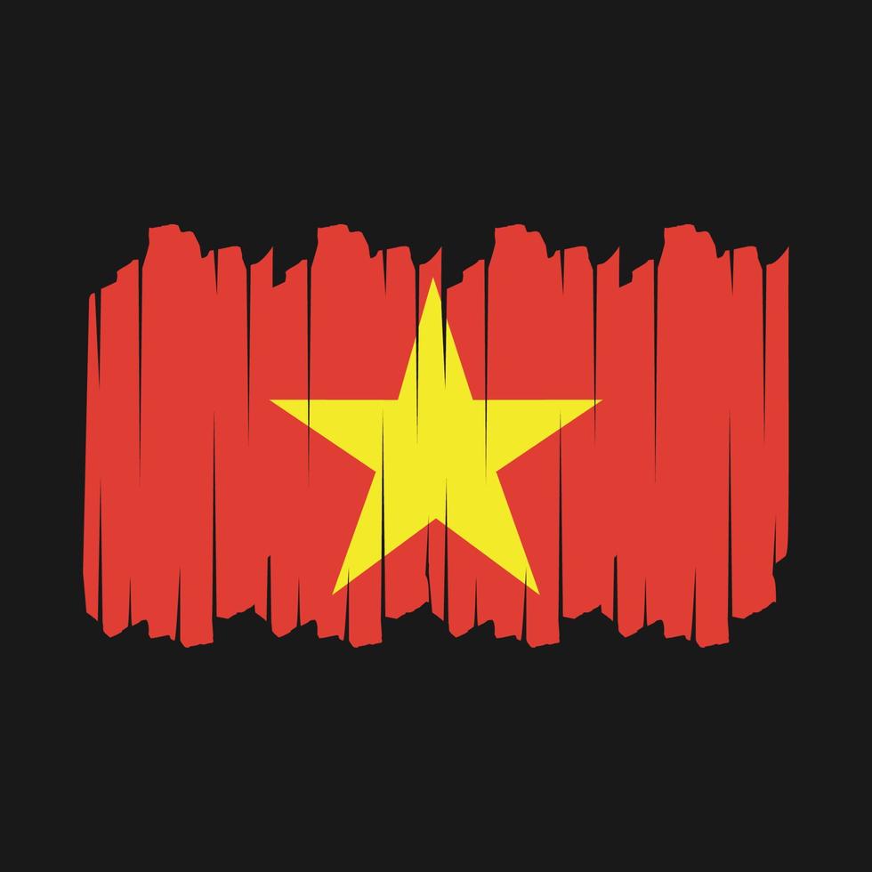 Vietnam Flag Brush Vector Illustration