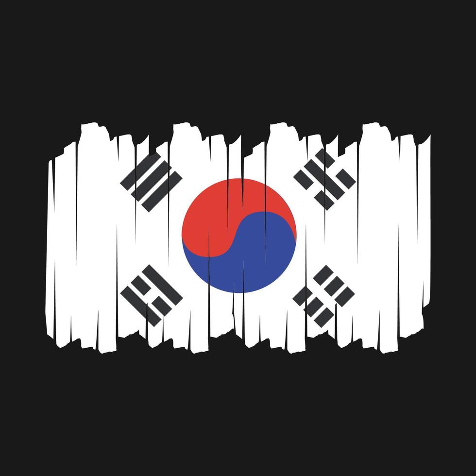 South Korea Flag Brush Vector Illustration