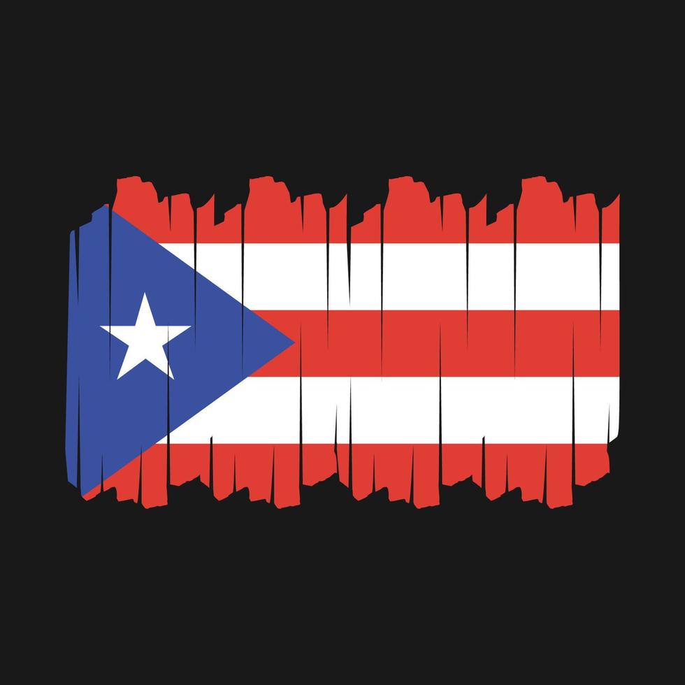 ilustración de vector de pincel de bandera de puerto rico