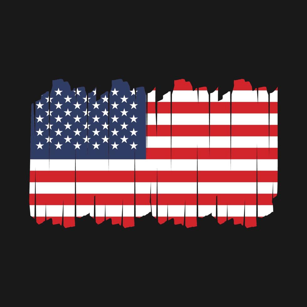 American Flag Brush Vector Illustration