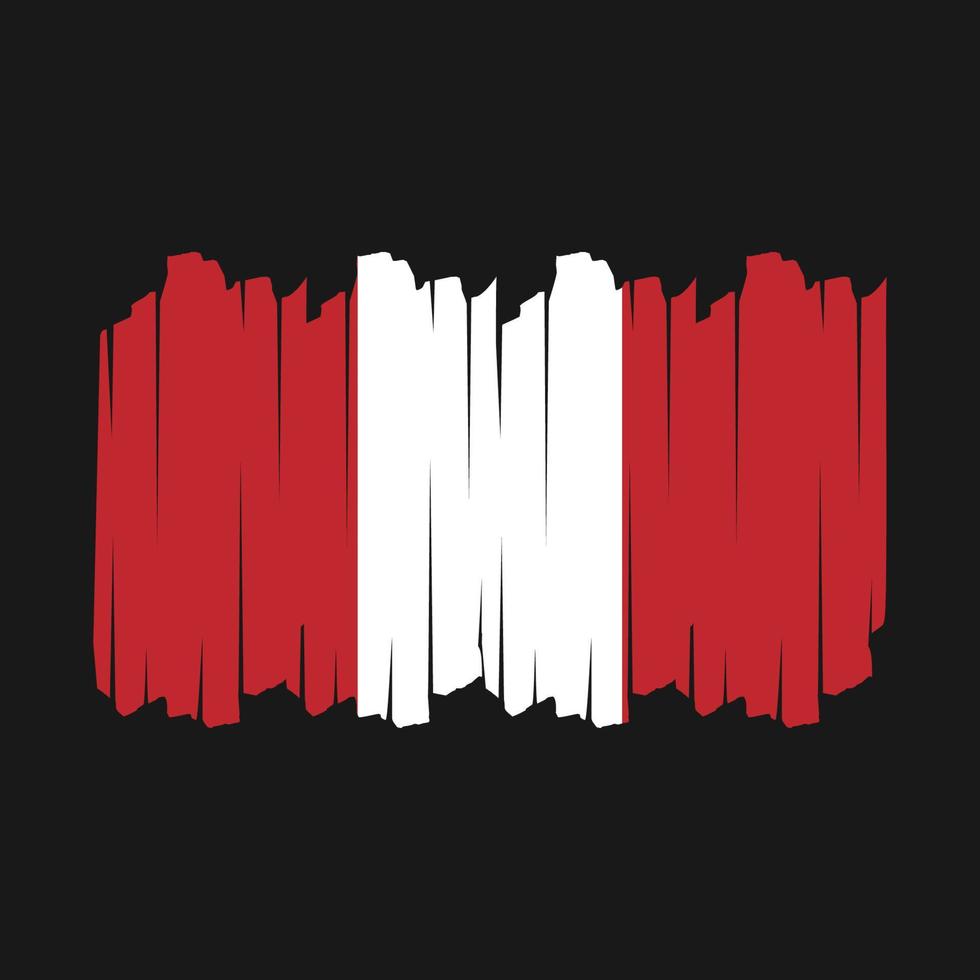 Peru Flag Brush Vector Illustration