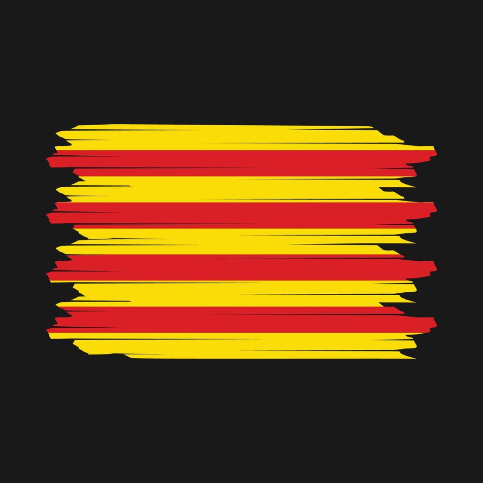 Catalonia Flag Brush Vector