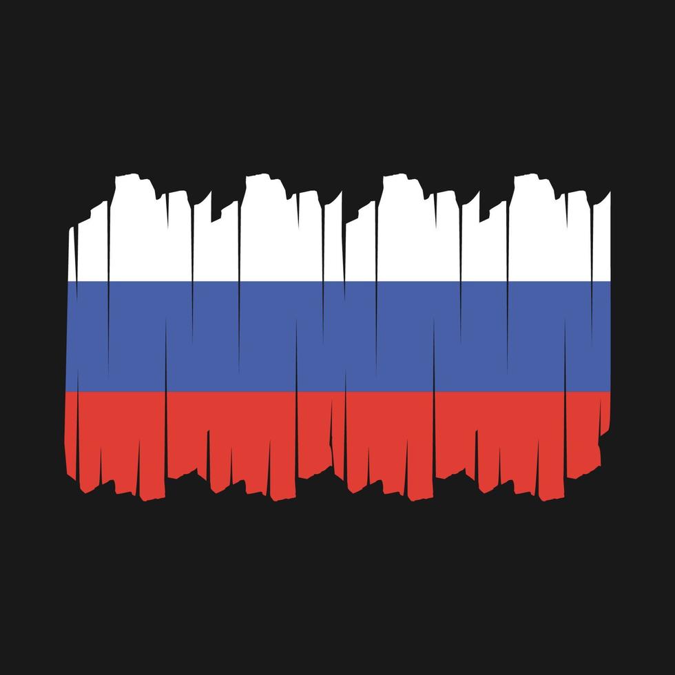 Ilustración de vector de cepillo de bandera de rusia