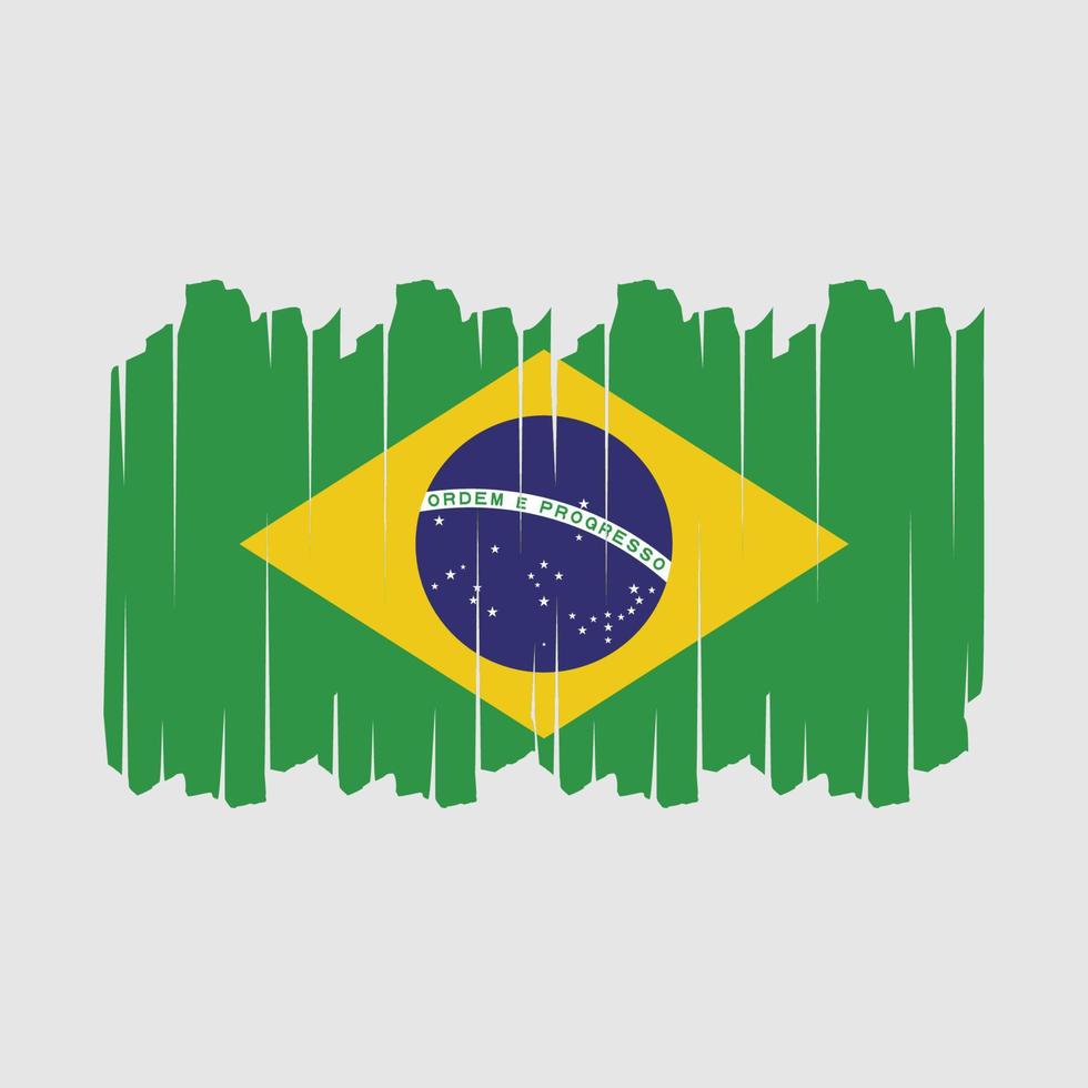 Ilustración de vector de pincel de bandera de brasil