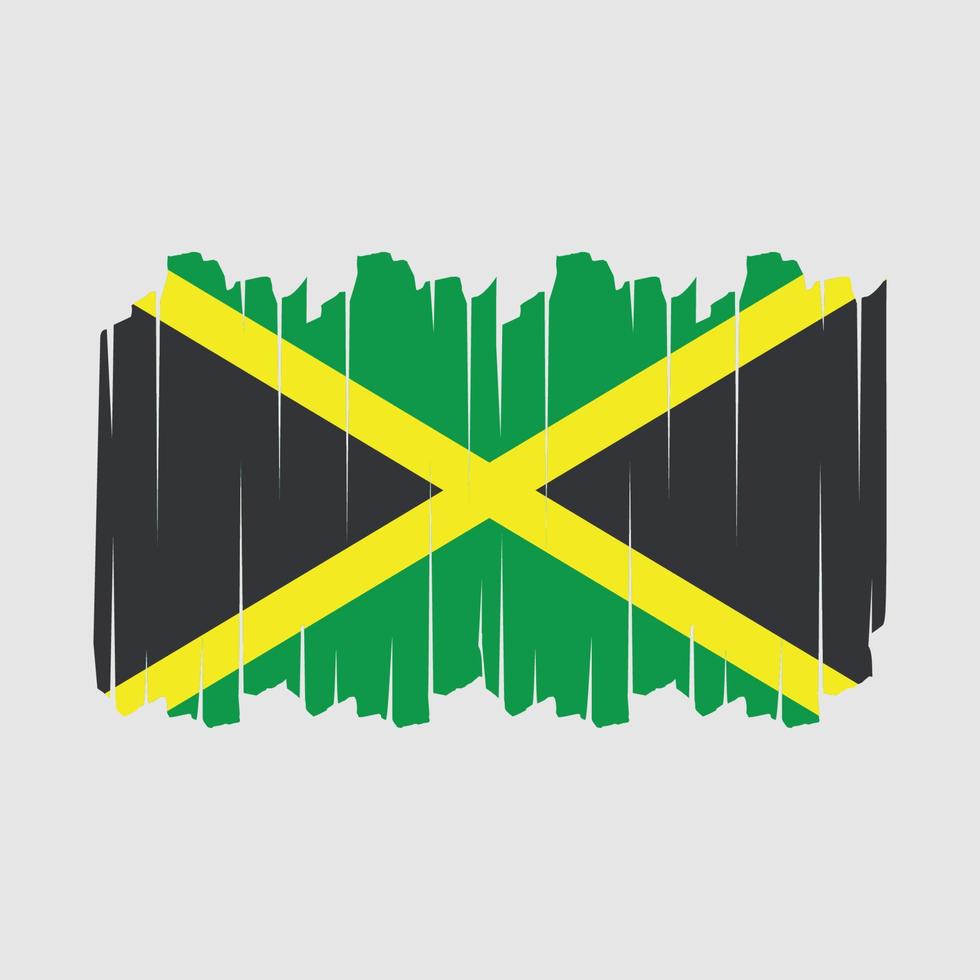 Jamaica Flag Brush Vector Illustration