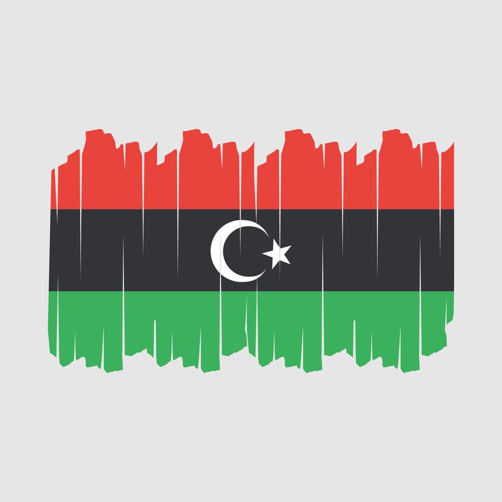 Libya Flag Brush Vector Illustration