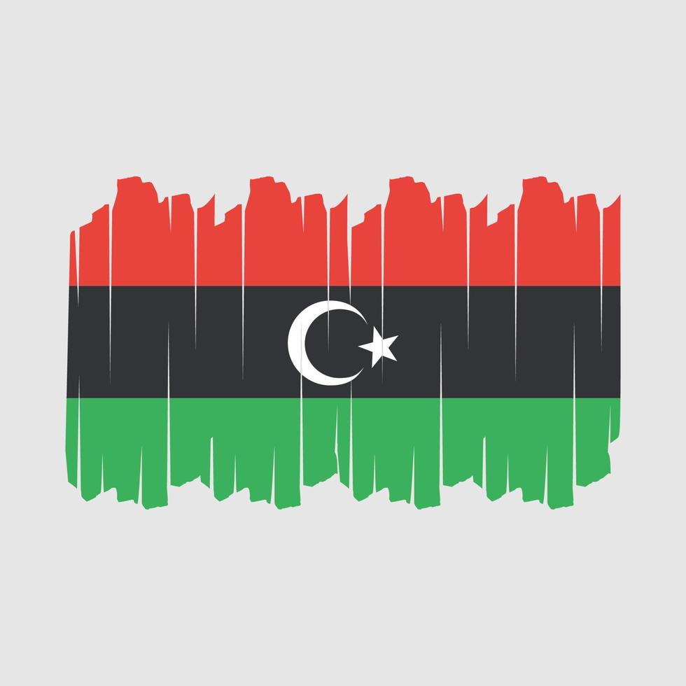 ilustración de vector de pincel de bandera de libia