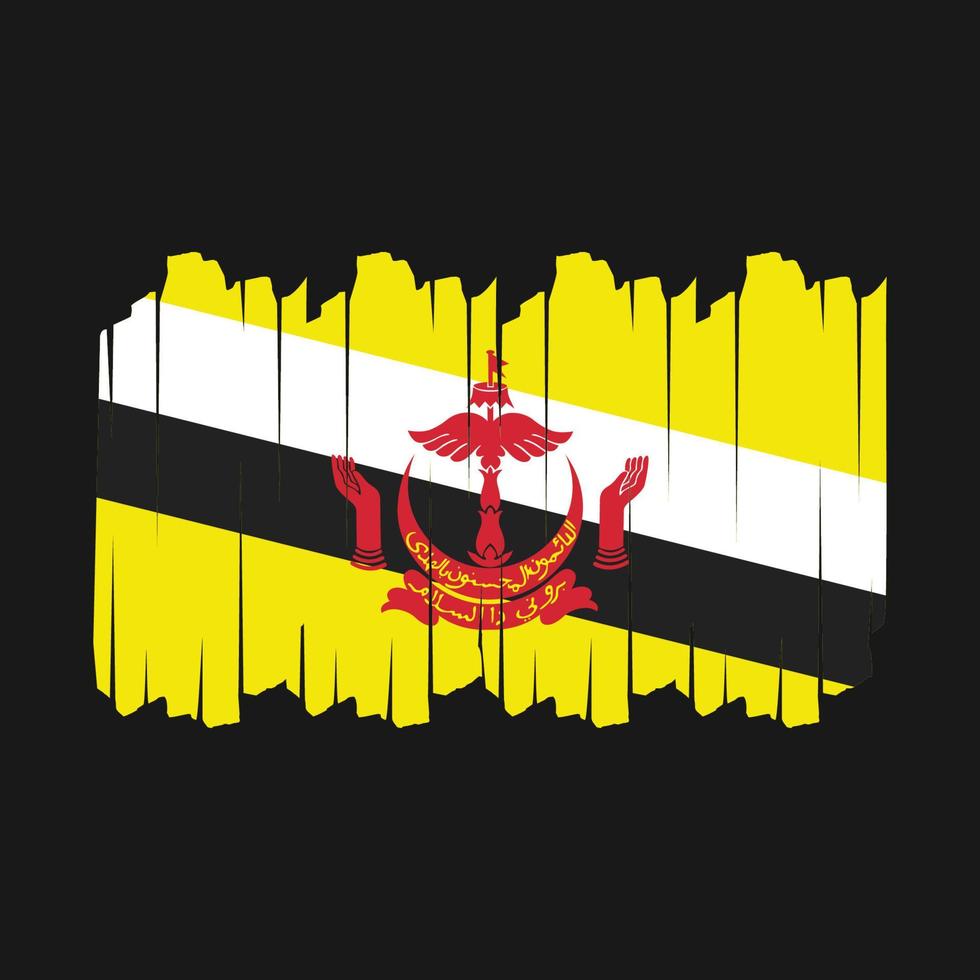 Ilustración de vector de cepillo de bandera de brunei