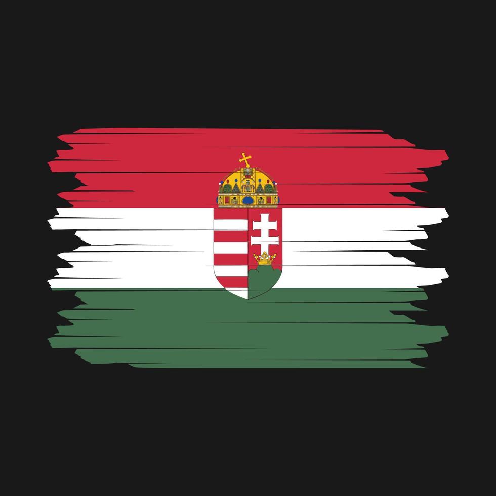 Hungary Flag Brush Vector