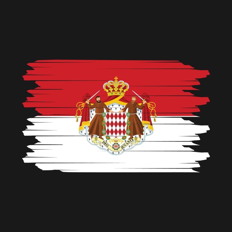 Monaco Flag Brush Vector