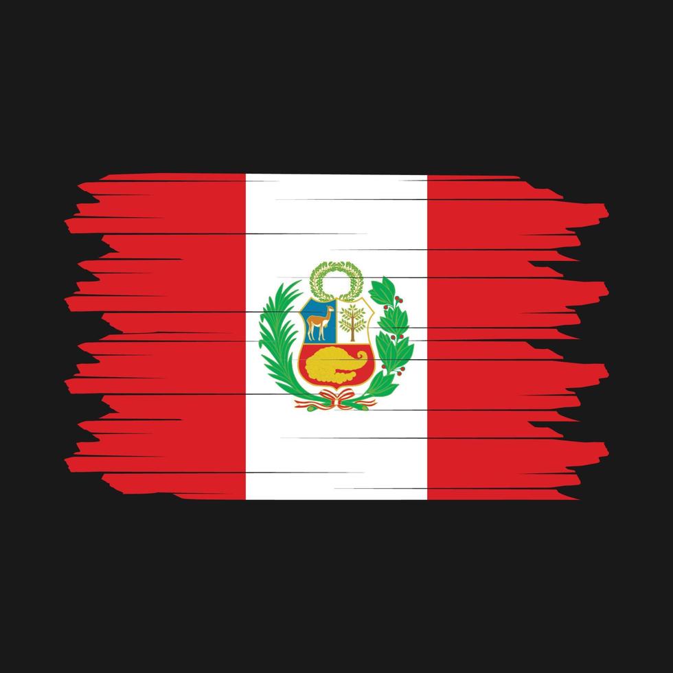 Peru Flag Brush Vector