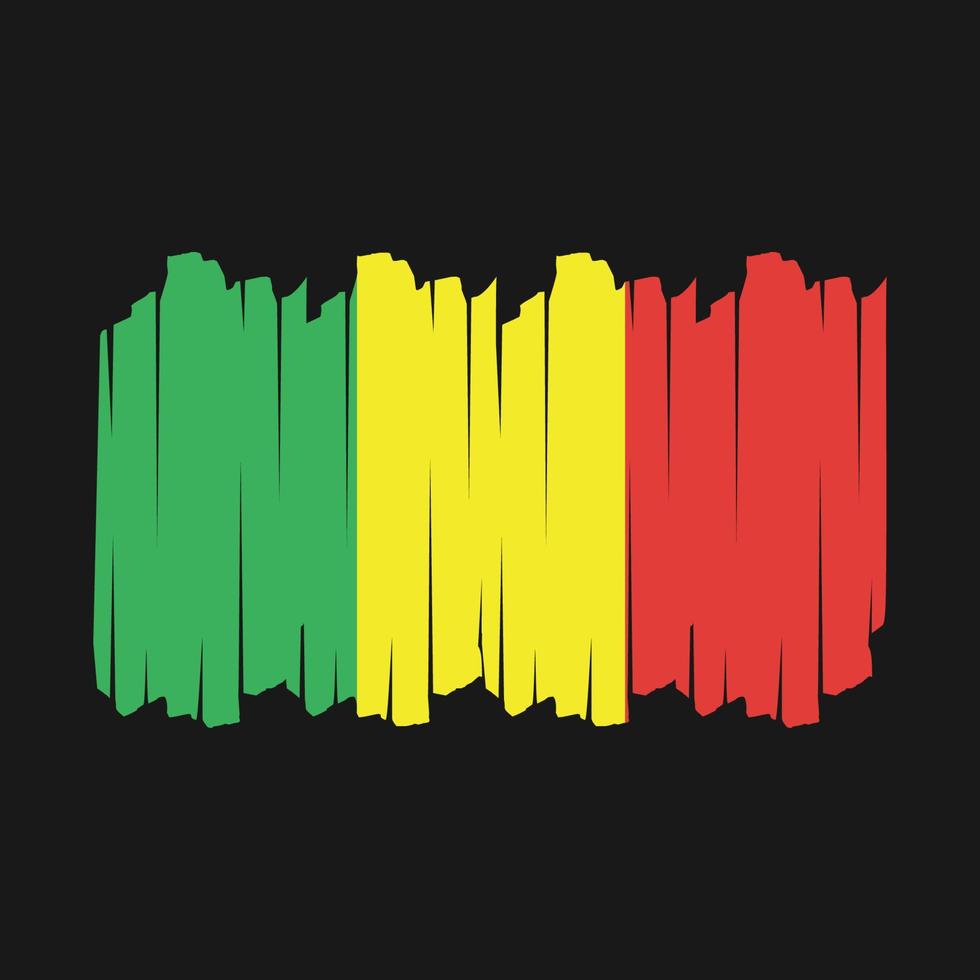 Mali Flag Brush Vector Illustration
