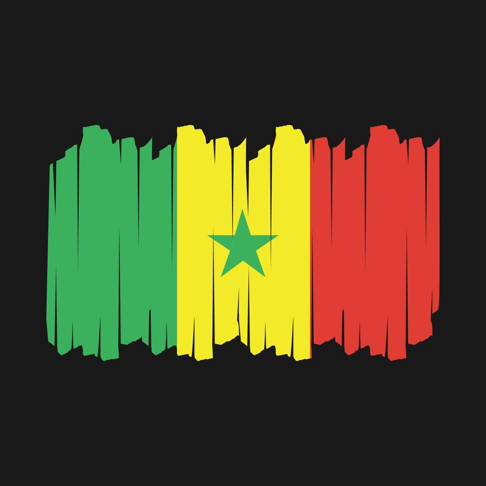 Senegal Flag Brush Vector Illustration